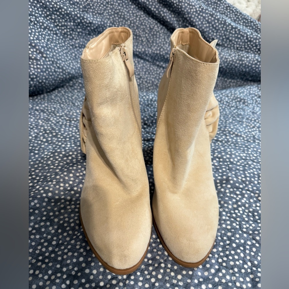 Elegant Cream Ankle Boots
